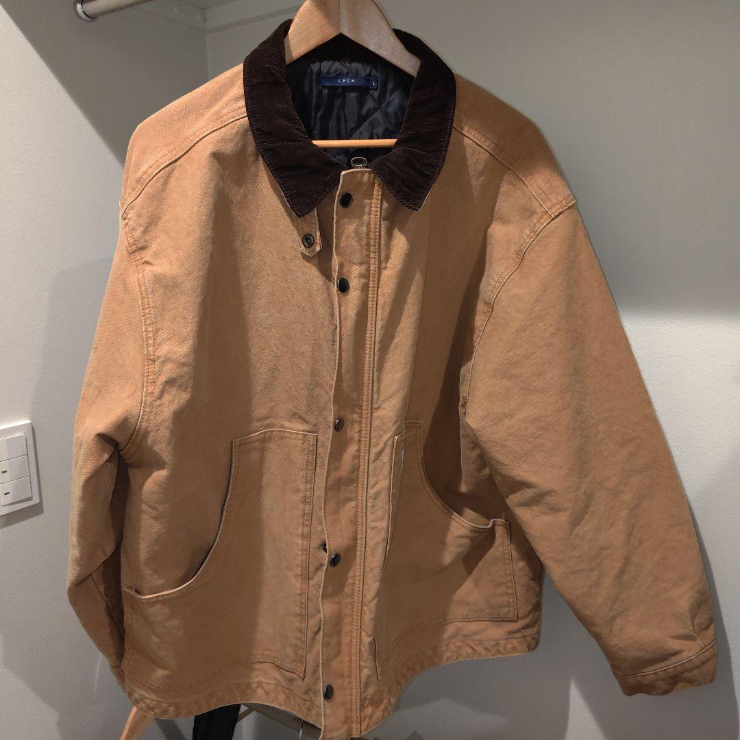CPCM 襟コーデュロイワークジャケット キャメル Lサイズ