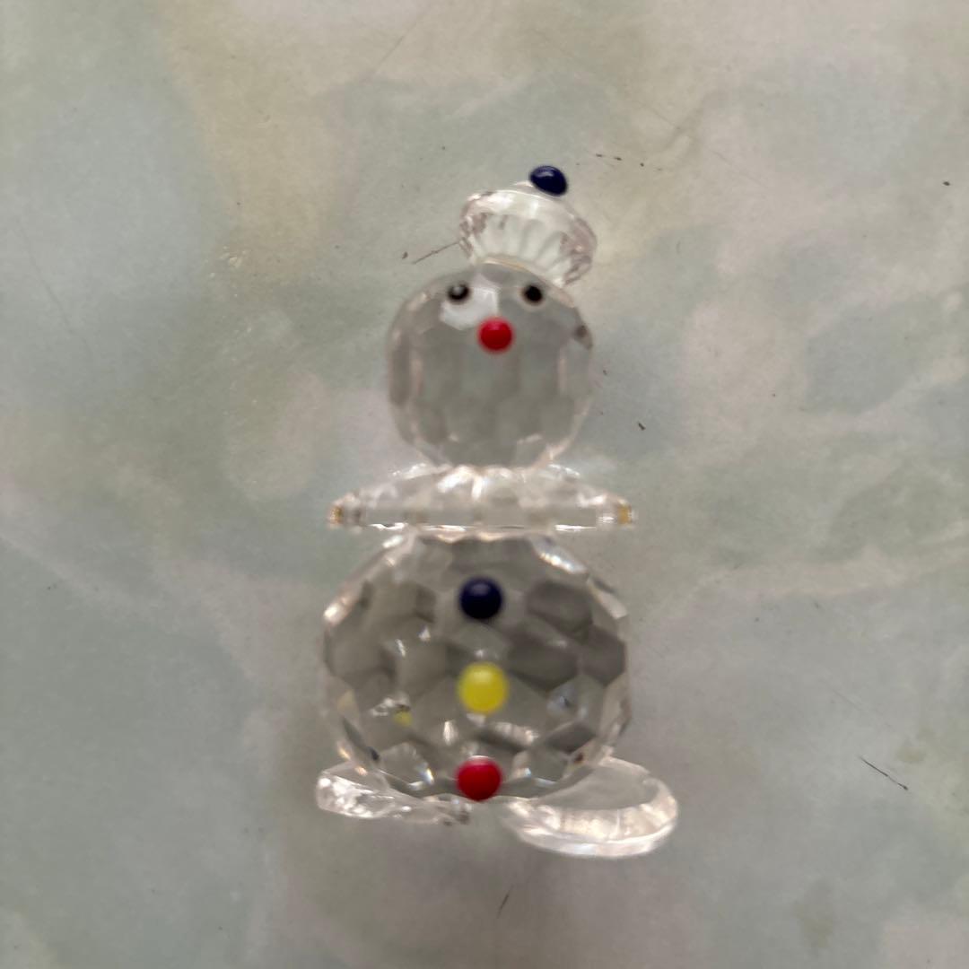 ヴィンテージ(中古品)クリスタルガラス　スノーマンピエロフィギュア