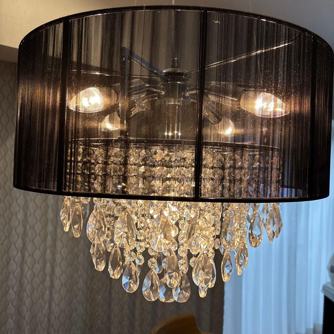 優　ブラックシャンデリア クリスタル