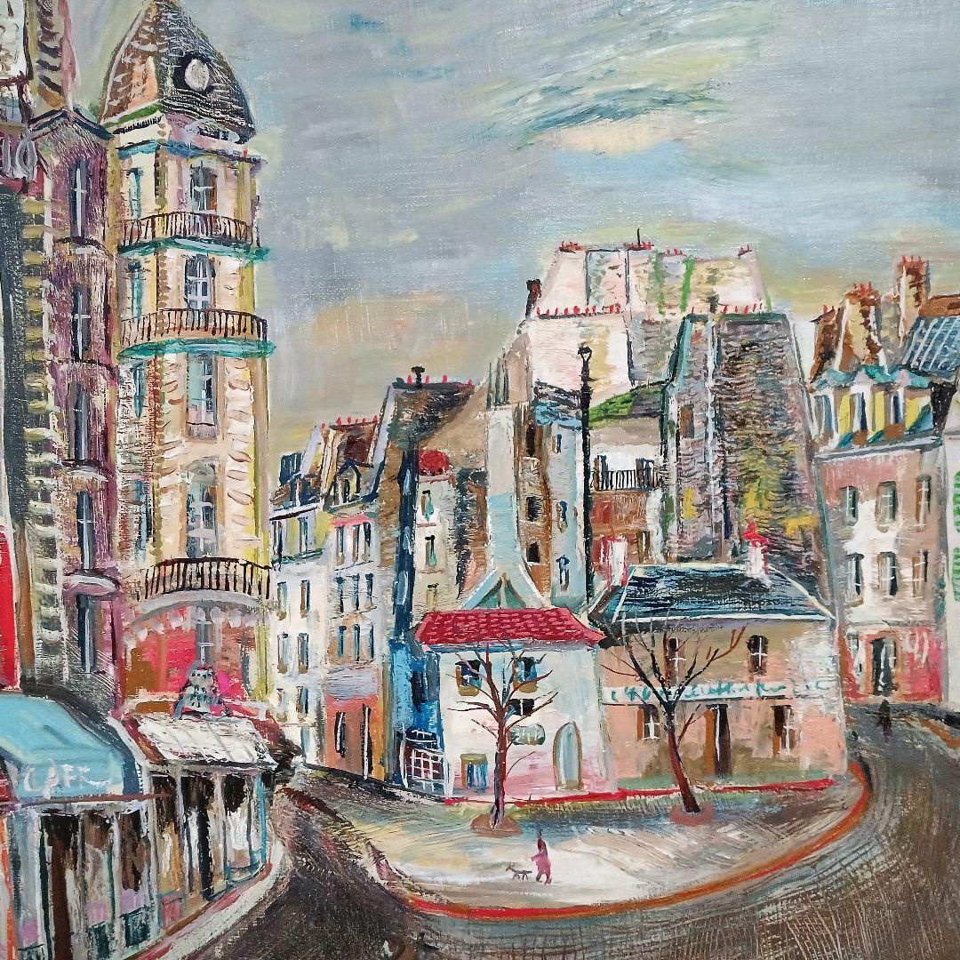 小澤勇寿郎　サン・タンドレ・デザール広場　美品の油絵