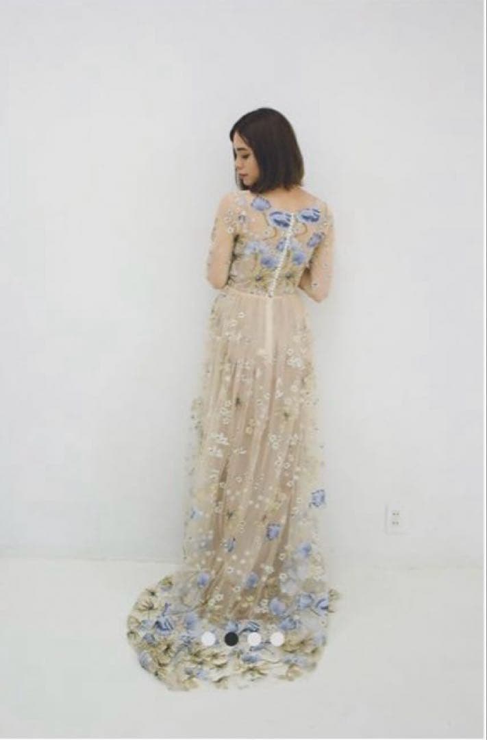confetti peony ロングドレス カラードレス 刺繍　ウェディング