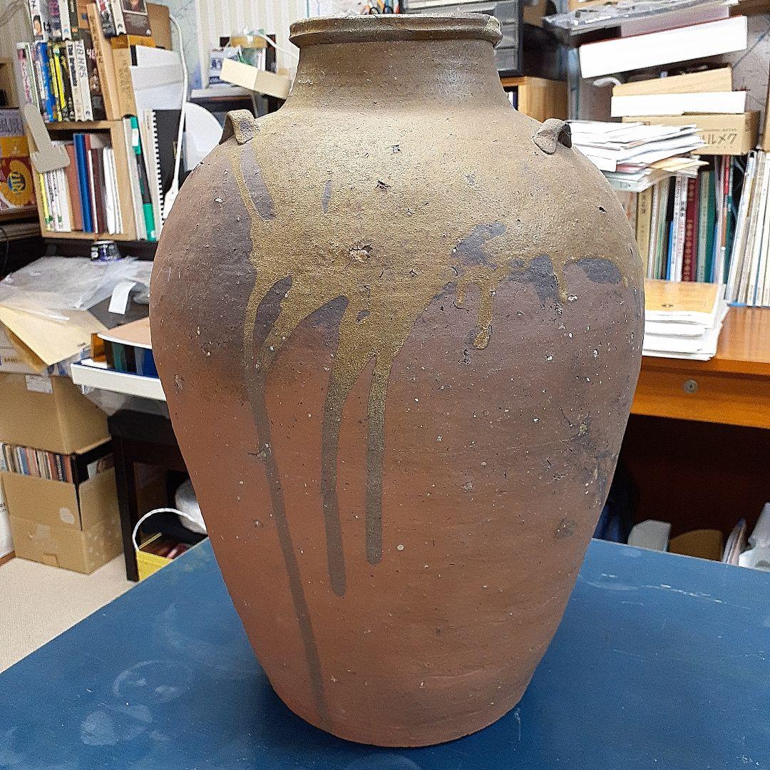 やっしー　　古陶　琉球南蛮大壷　三耳線文壺　荒焼