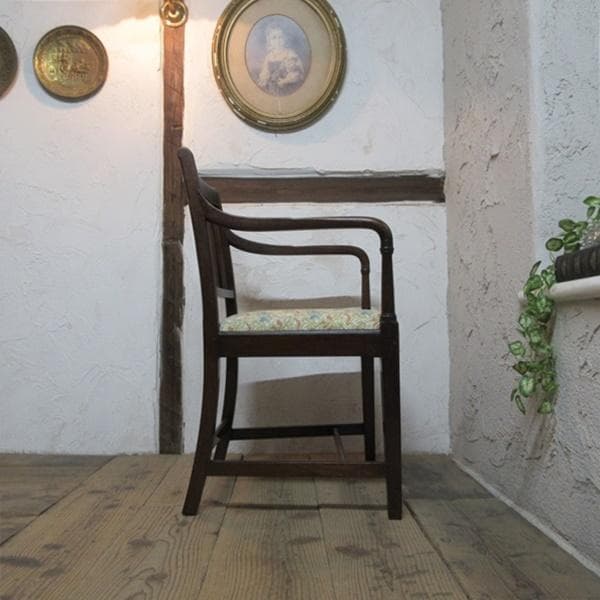 イギリス アンティーク 家具 アームチェア ダイニングチェア 椅子 4219e