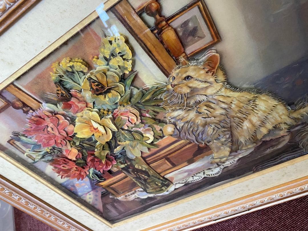 立体　猫　絵画