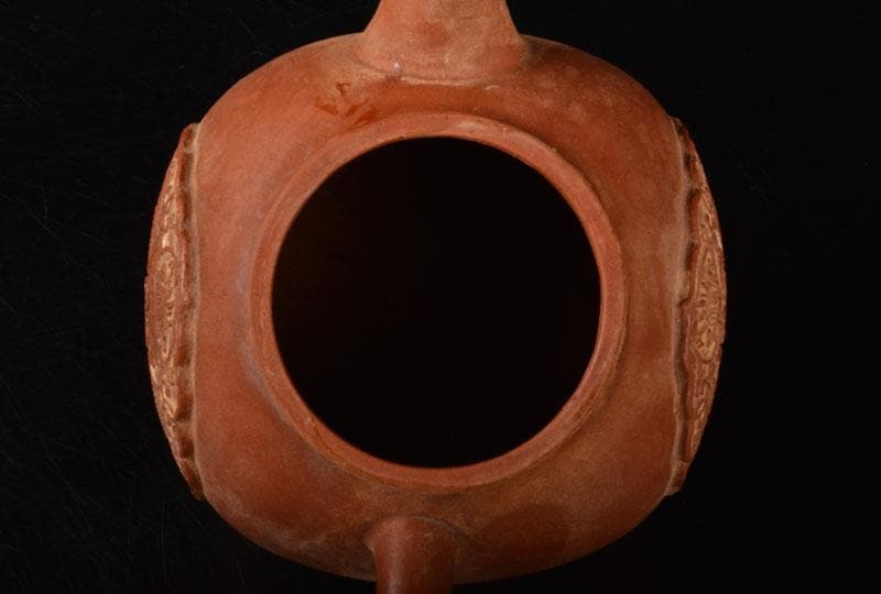 中国　光緒御製　鳳凰文　紫砂　朱泥　急須　茶壷　D　R5439E