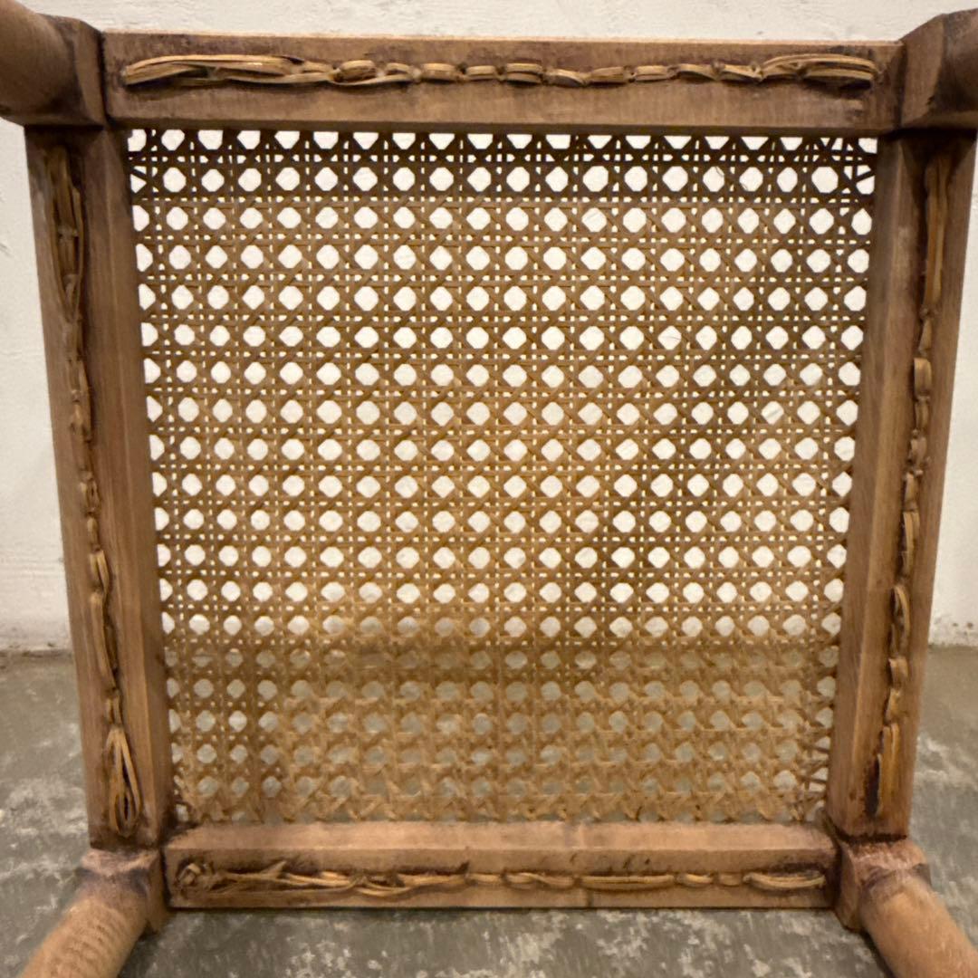 ヴィンテージ　ラタン　スクエア　スツール