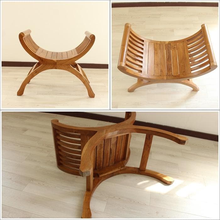 新品 在庫処分 チーク家具 無垢 デザインスツール カルティニチェア 椅子 腰掛