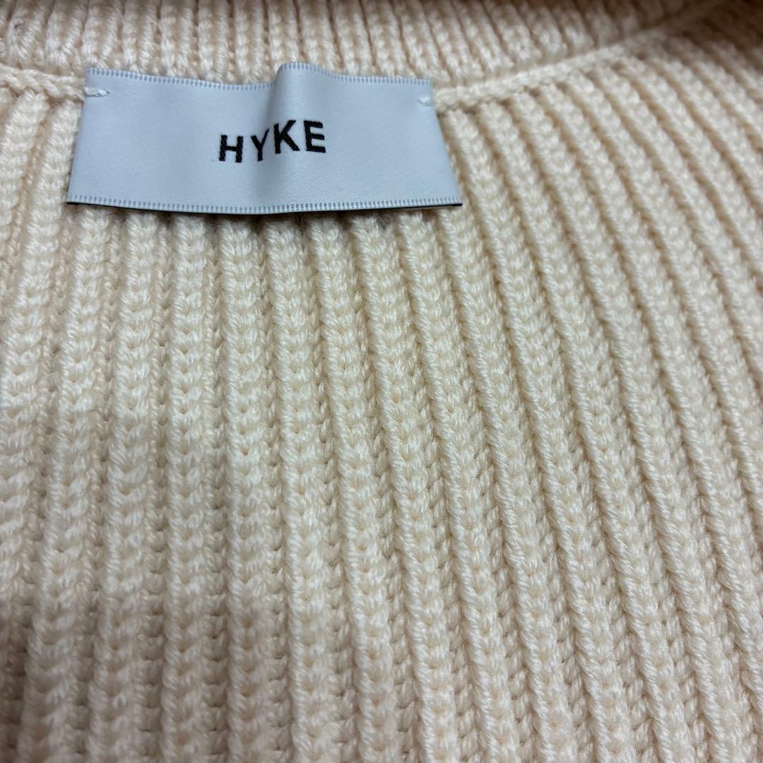 HYKE ハイク　ネックウォーマー　フリンジつけ襟　ホワイト　アイボリー　美品