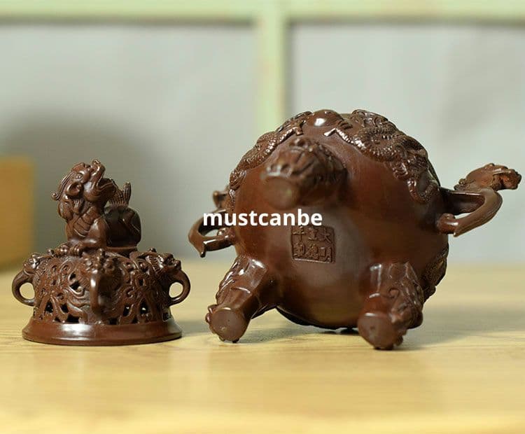 銅製 香炉 二龍炉 香薫炉 塔香炉 香道具 茶室 工芸品 置物