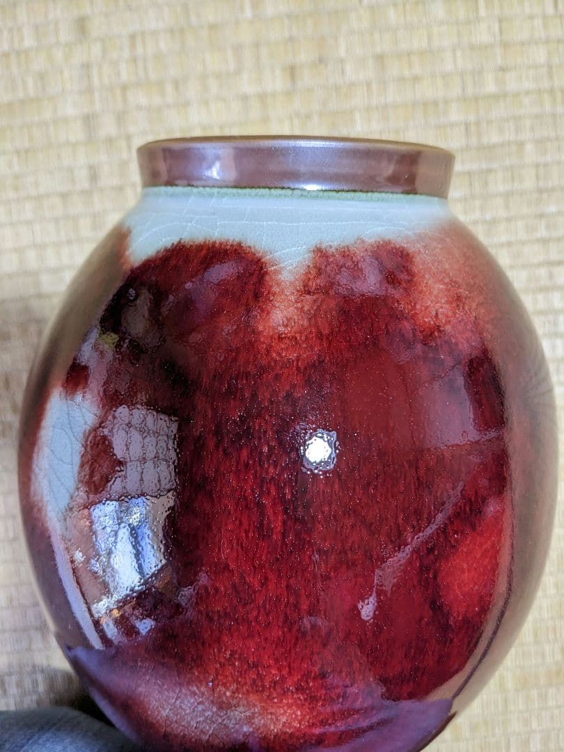 ♦中国陶磁 孔家鈞窯 花瓶 河南省 現代の鈞窯を代表する名門ブランド 美術品