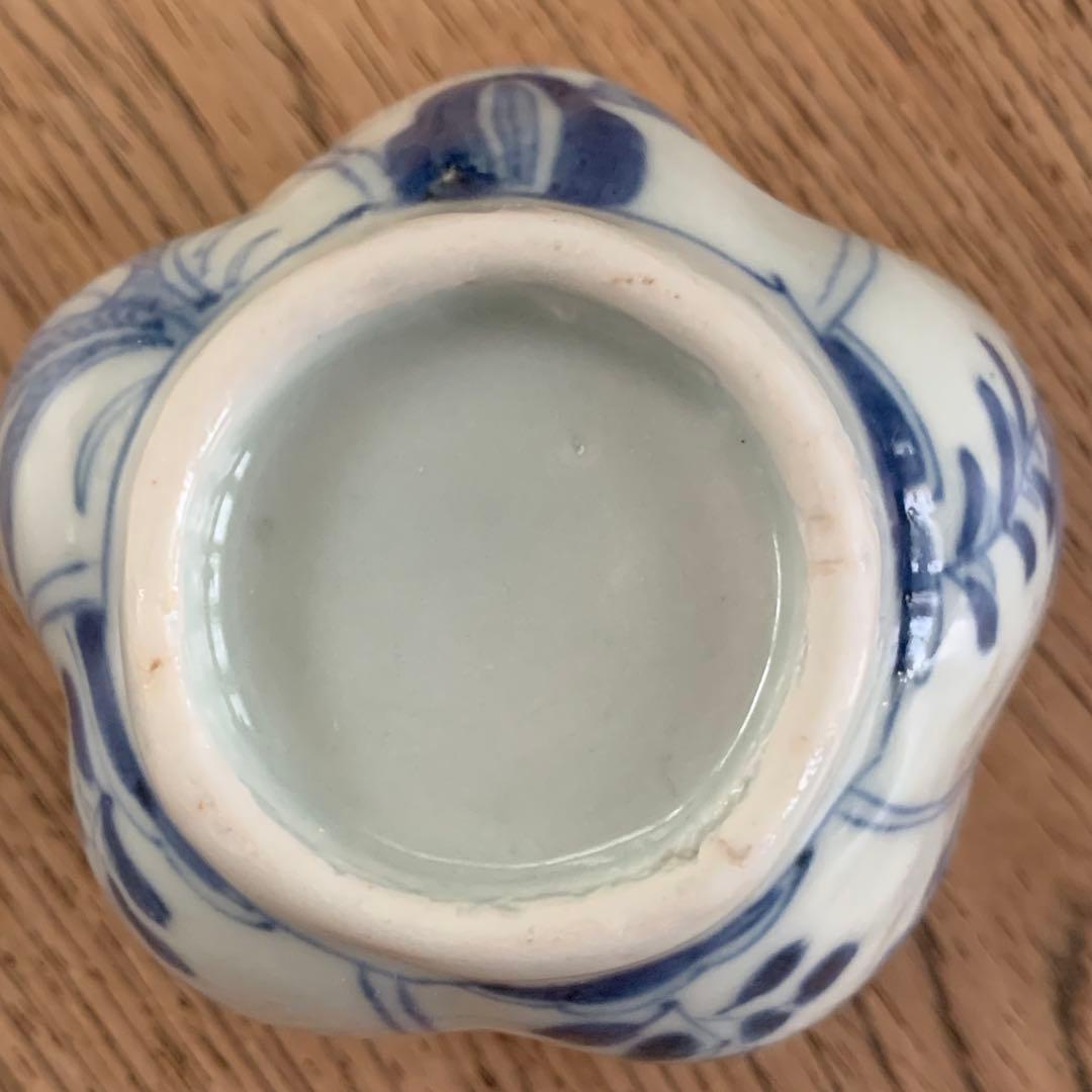 古伊万里 染付 木瓜型 蕎麦猪口 向付け茶碗 小鉢