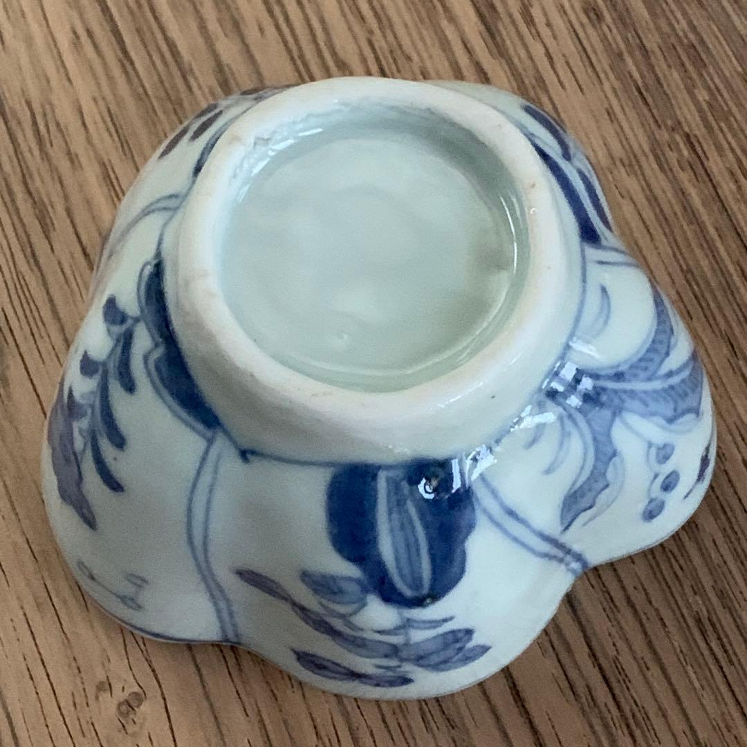 古伊万里 染付 木瓜型 蕎麦猪口 向付け茶碗 小鉢