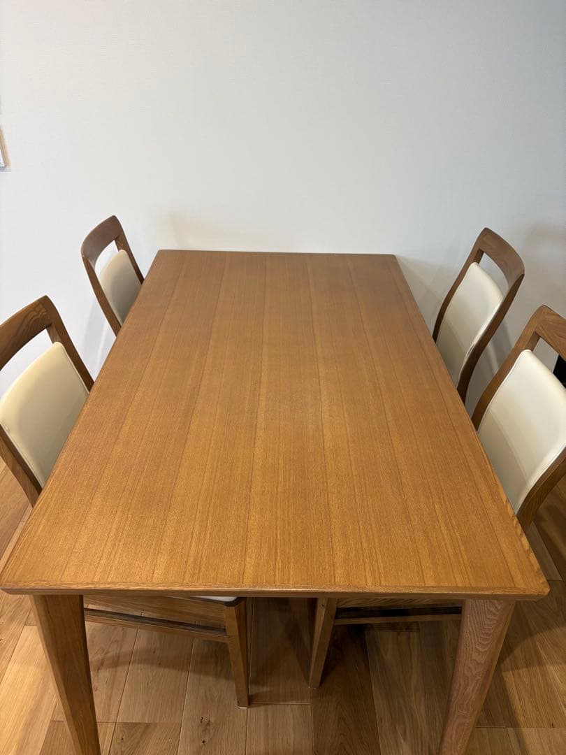 (引取り限定)木製(タモ)ダイニングテーブルセット お渡し12/19まで