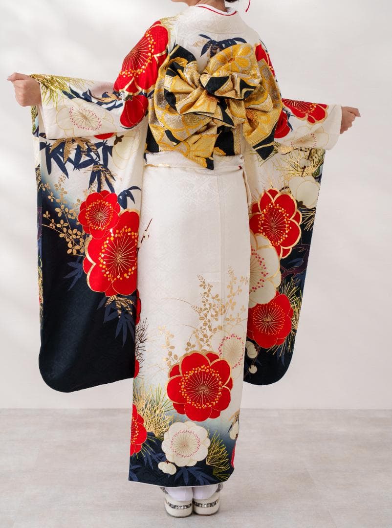 ≪美品≫正絹　振袖９点フルセット【663】【150cm~160cmの方用】