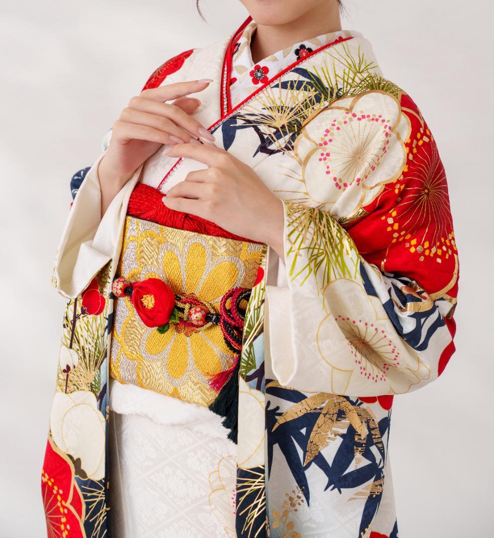 ≪美品≫正絹　振袖９点フルセット【663】【150cm~160cmの方用】