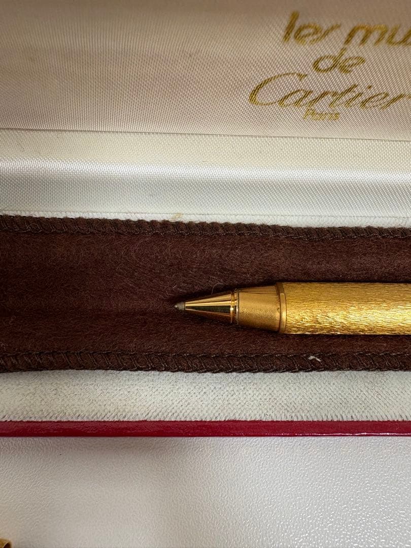 カルティエ トリニティ ボールペン ヴィンテージ ゴールド ストライプ