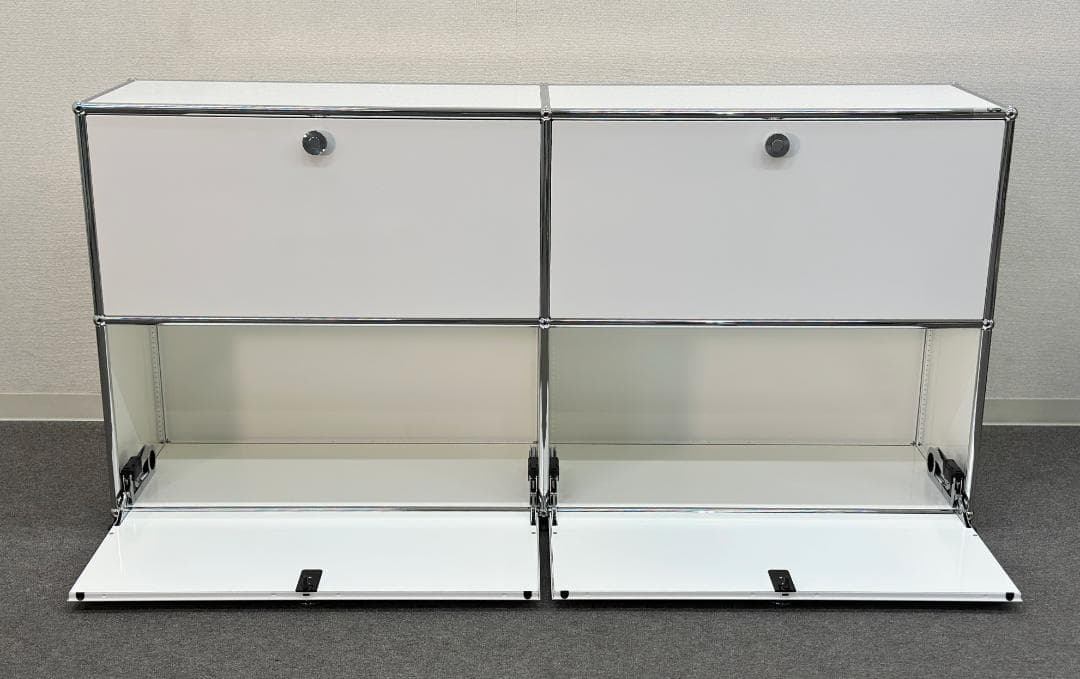 正規品■USM/ハラー■キャビネット　2列2段　白　鍵なし　サイドボード　収納
