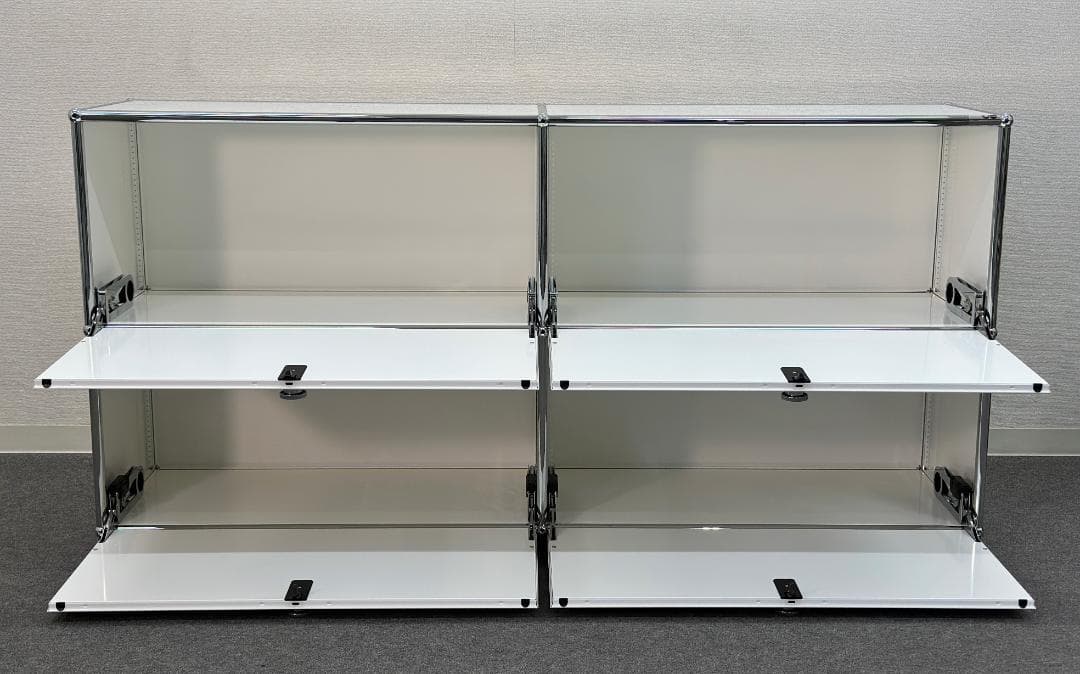 正規品■USM/ハラー■キャビネット　2列2段　白　鍵なし　サイドボード　収納