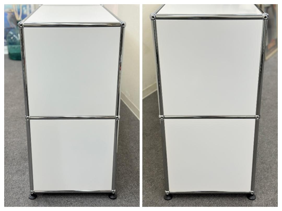 正規品■USM/ハラー■キャビネット　2列2段　白　鍵なし　サイドボード　収納