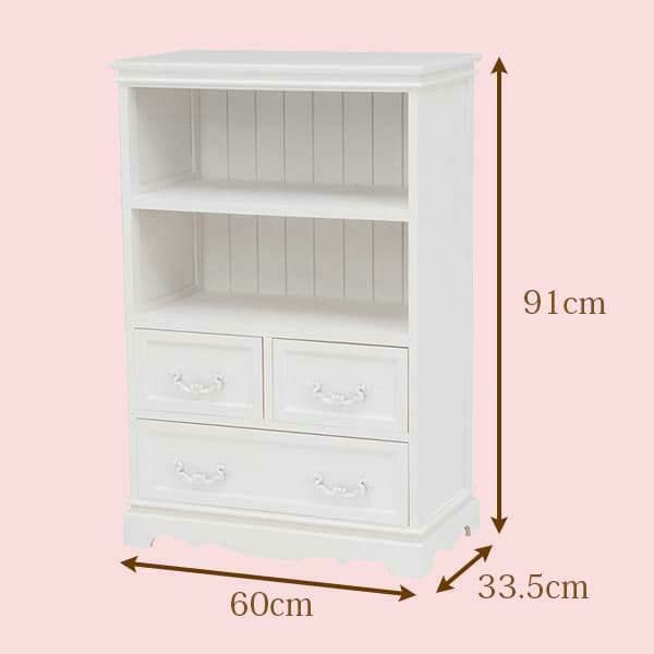 美品　ロマプリ 引出付きラック白/Neige(ネージュ)