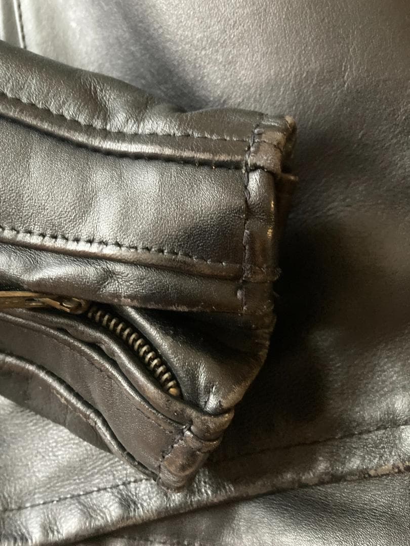 【米国製】Schott レザー ライダースジャケット 黒 36 牛革