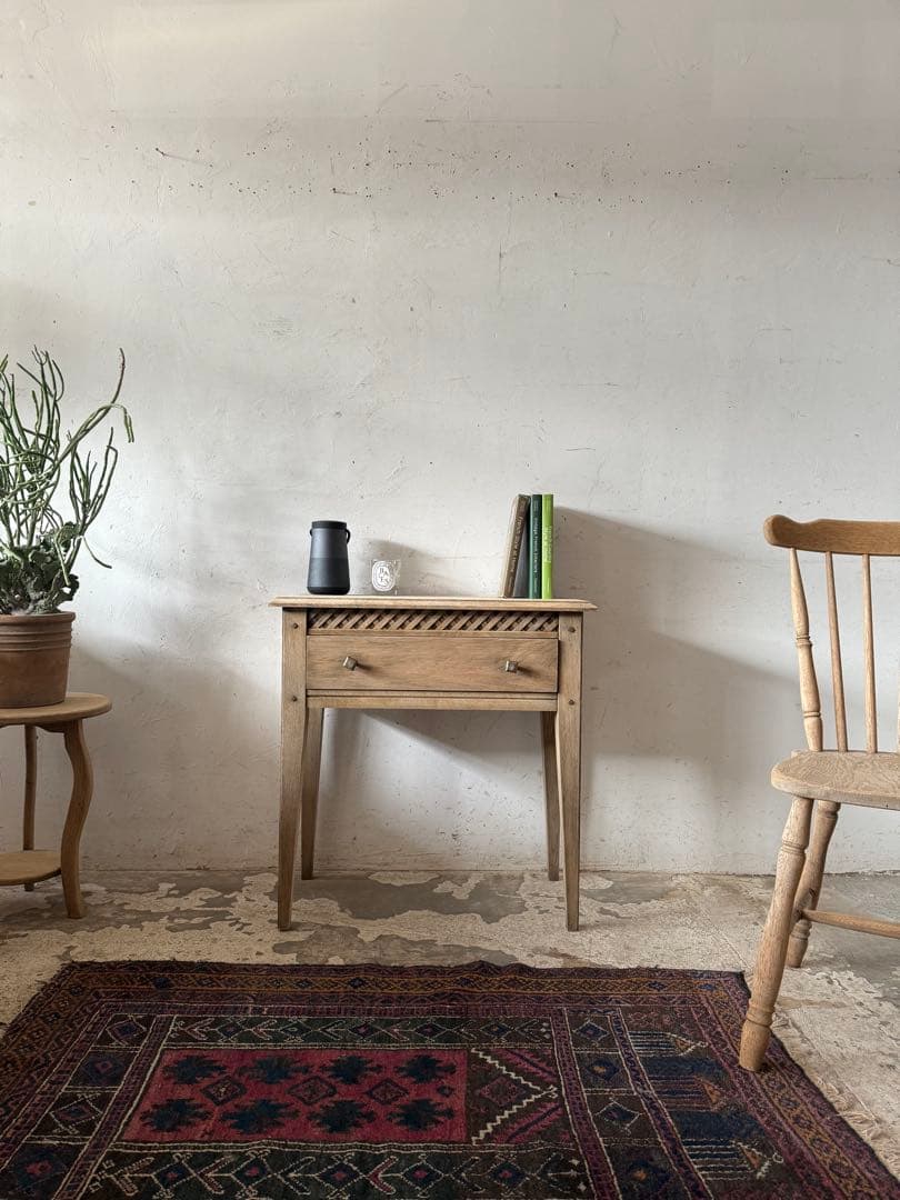 ビンテージ ドロワーサイドテーブル ドロワーコンソール　剥離