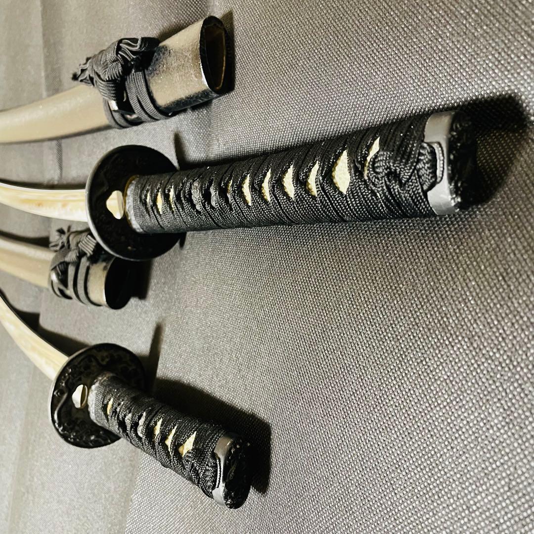 模造刀 のたれ刃紋 居合刀 2本セット 太刀 脇差 コレクション （B01）