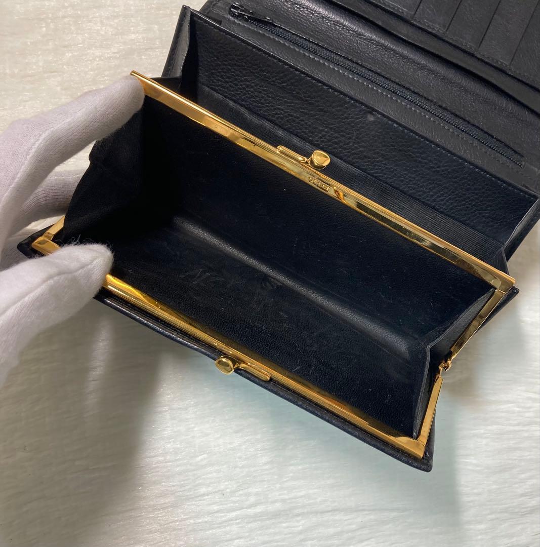 早い者勝ち　美品　GUCCI グッチ　二つ折り　長財布　黒　箱付き　ホースシュー