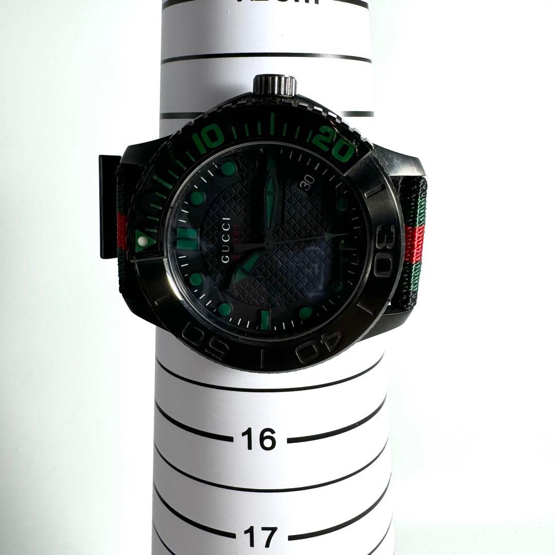 稼動 GUCCI 腕時計 Gタイムレス 126.2 ブラック シェリーライン 黒
