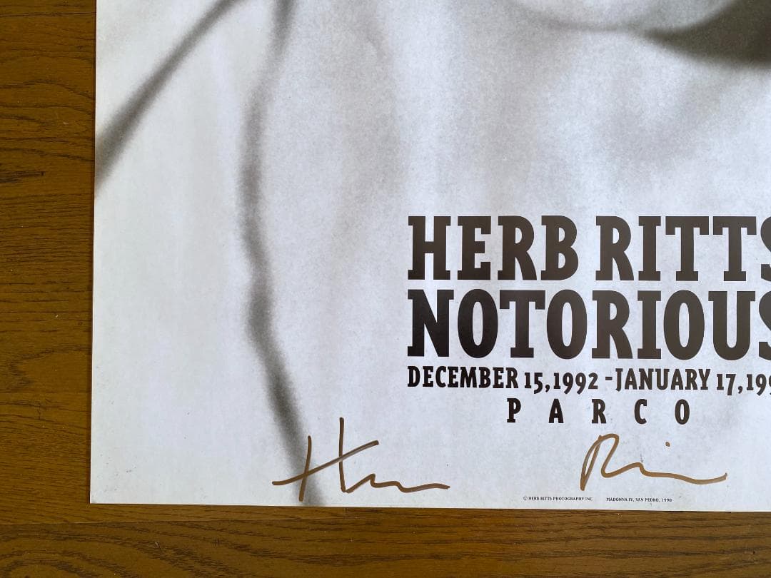 ハーブ・リッツ　1992年写真展ポスター　直筆サイン入り　美品