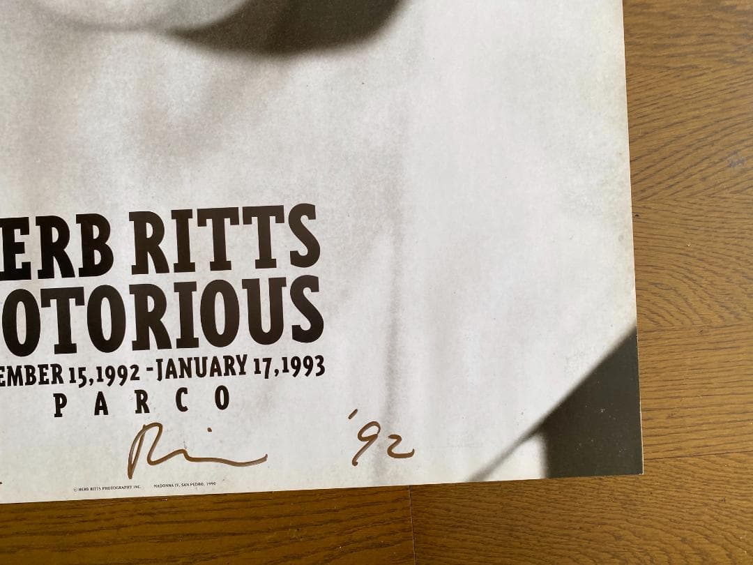 ハーブ・リッツ　1992年写真展ポスター　直筆サイン入り　美品
