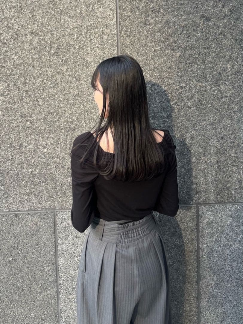 FRAY I.D（フレイ アイディー） ハイウエストべルトデザインワイドパンツ