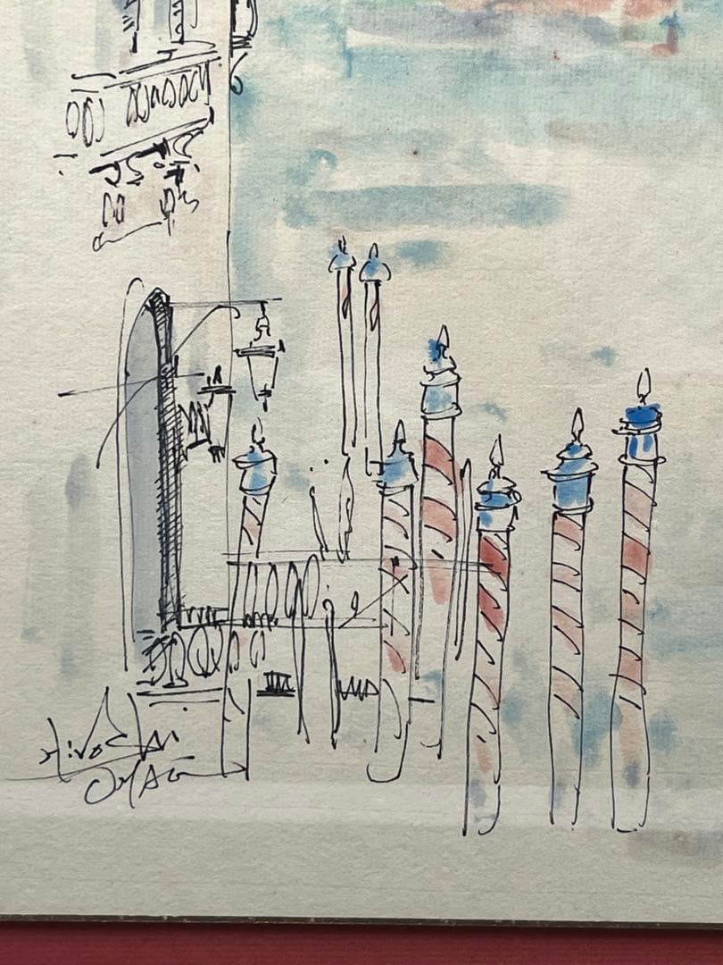 水彩画 イタリアの風景画 680