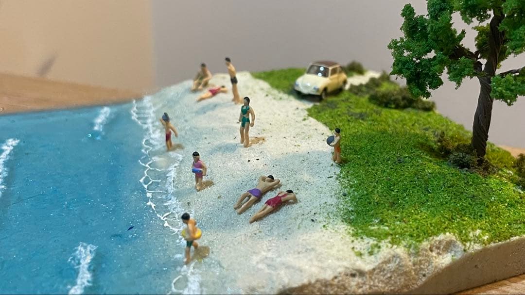 美しい海と砂浜　レジン　ジオラマ
