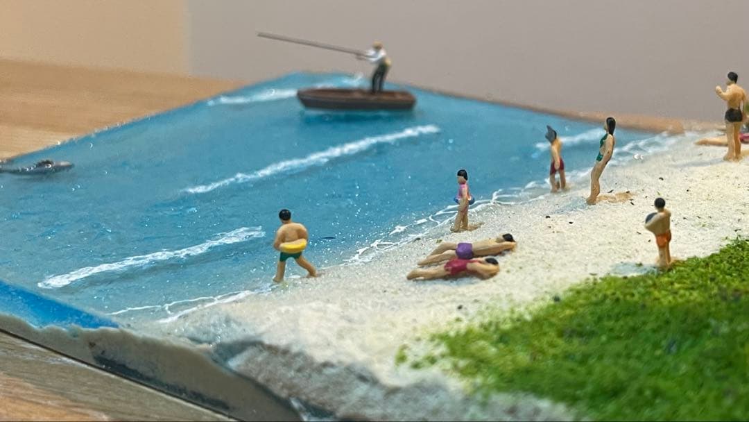 美しい海と砂浜　レジン　ジオラマ