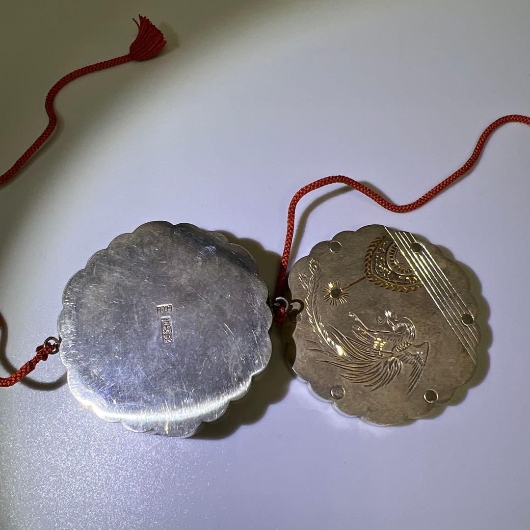 皇室ボンボニエール　鳳凰雅楽火災太鼓　純銀生駒製　共箱付　72g