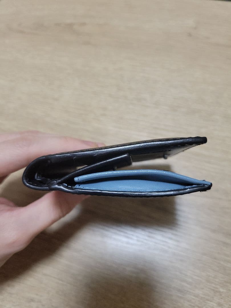 【廃盤品】 KENZO 二つ折り財布　ブラック　虎　TIGER ブルー　レザー