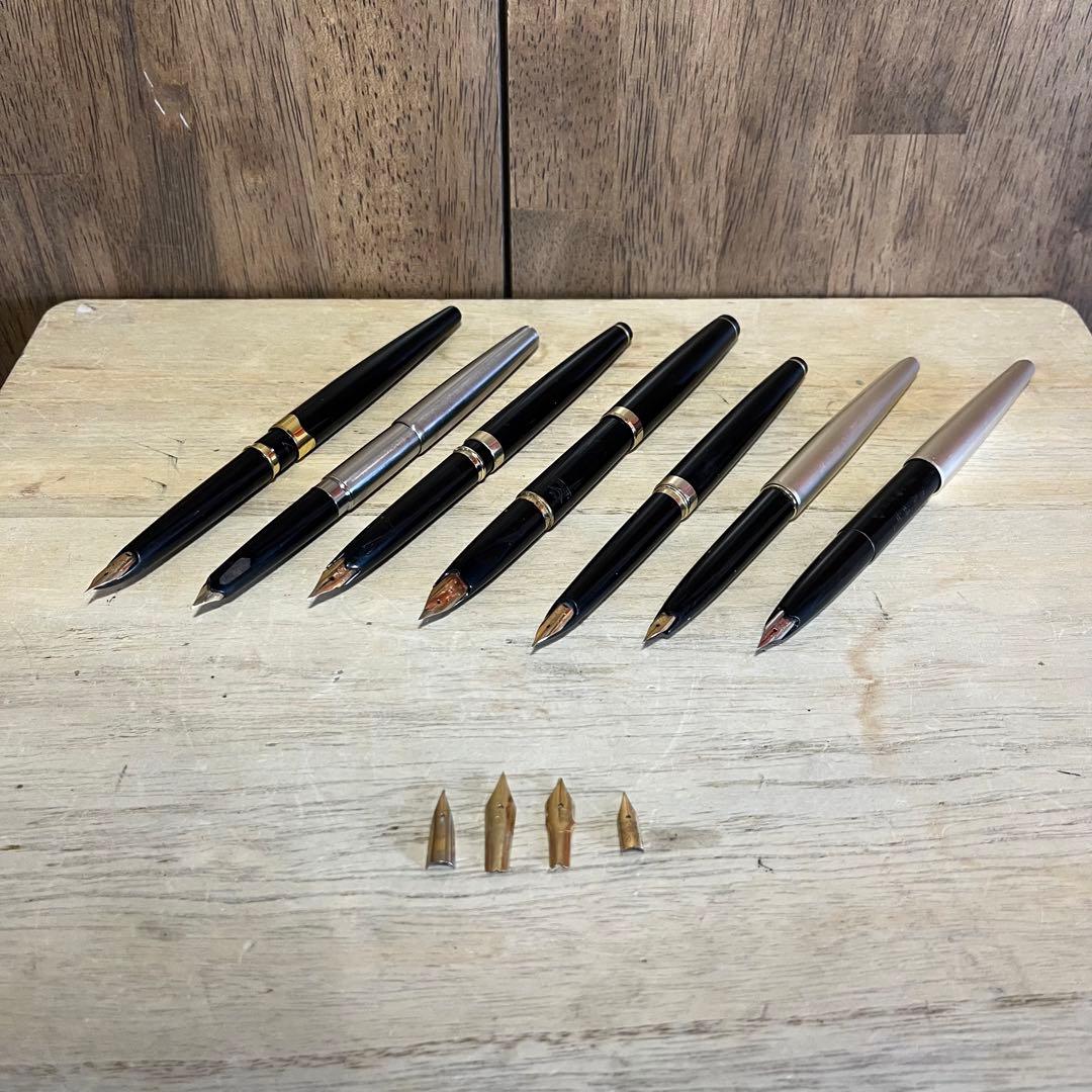 【アンティーク】万年筆 18K 14K 刻印あり 7本まとめ+ペン先4個