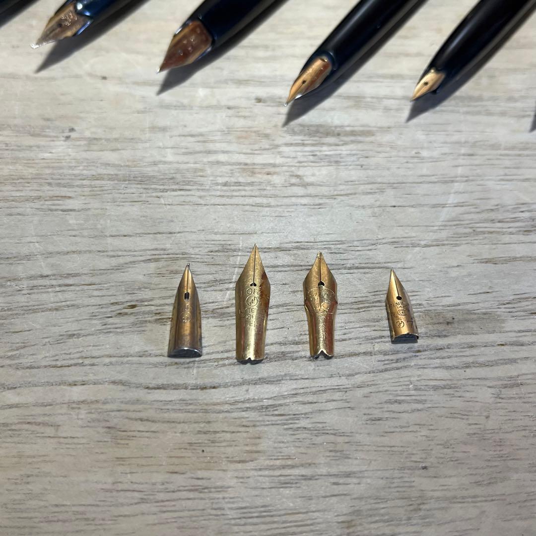 【アンティーク】万年筆 18K 14K 刻印あり 7本まとめ+ペン先4個