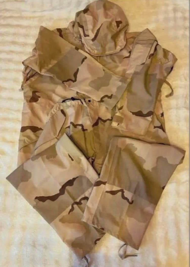 希少品 US/XL 上下セット ミリタリー 迷彩 ナイロン 寒冷地 ゴア 未使用