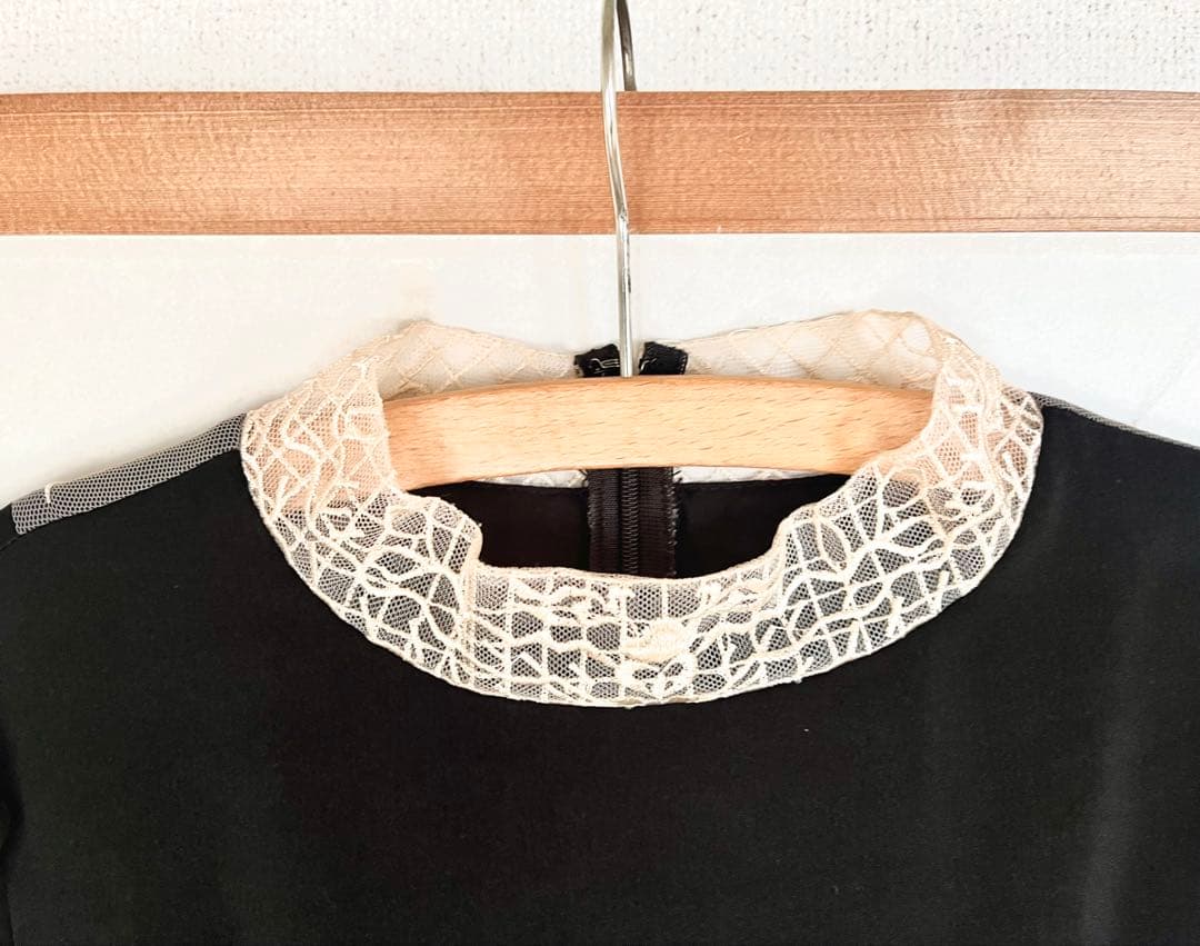 【一度のみ着用】etoll. バック刺繍 フレアドレス パーティー オケージョン