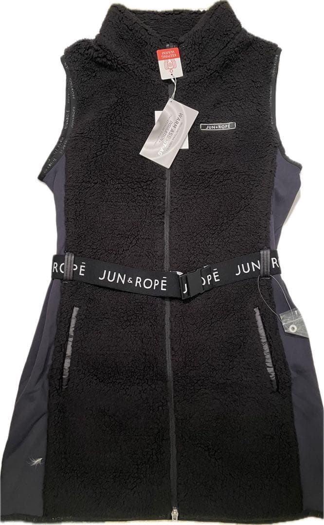 値下げJUN&ROPE ベストワンピースブラック