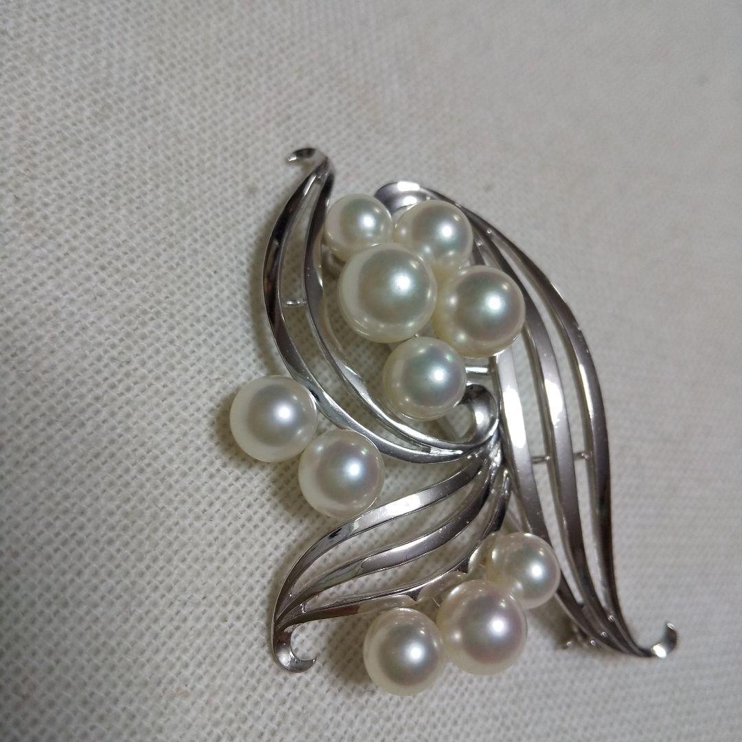 MIKIMOTO ミキモトアコヤ真珠パールWGK14ブローチ