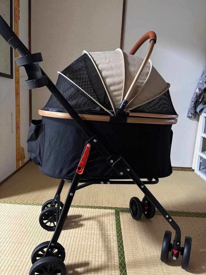 ペットカート 小型犬用 折りたたみ ブラック