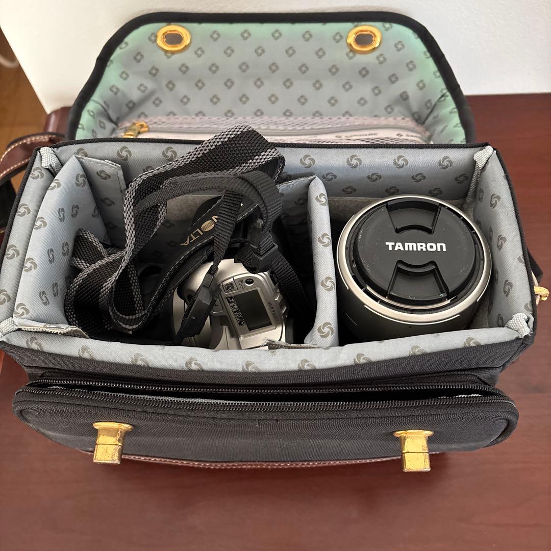 MINOLTA Switch 8フィルムカメラ TAMRONレンズ付きバッグ付き