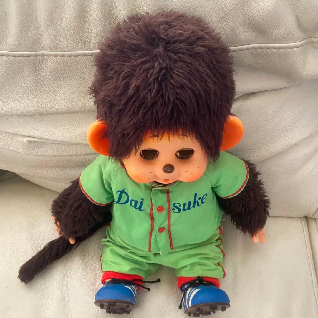 希少 モンチッチぬいぐるみ　昭和レトロ　大助野球トーホーヴィンテージセキグチ