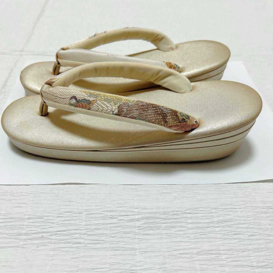 紗織　バッグ　草履　セット　M寸　振袖　成人式　正絹帯地　金糸　フォーマル