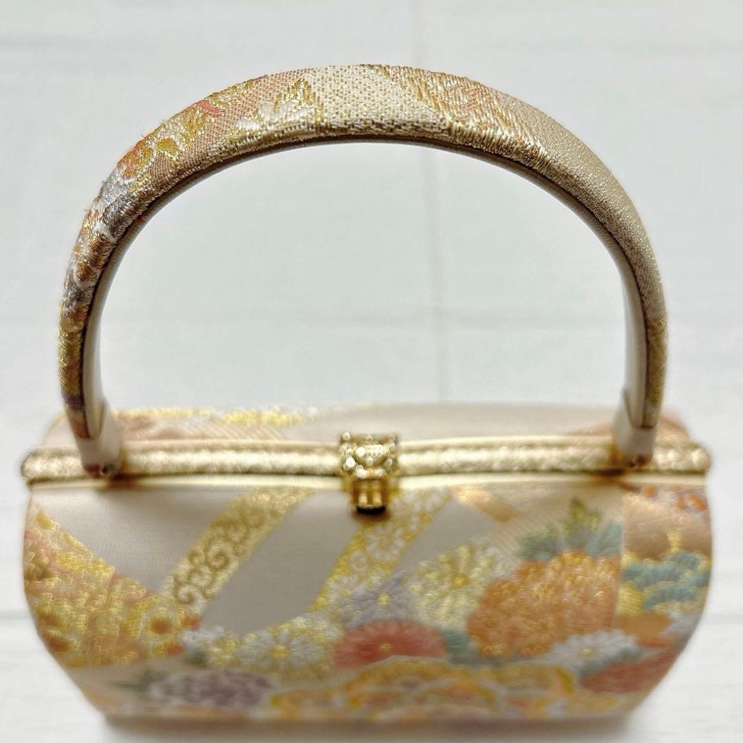 紗織　バッグ　草履　セット　M寸　振袖　成人式　正絹帯地　金糸　フォーマル