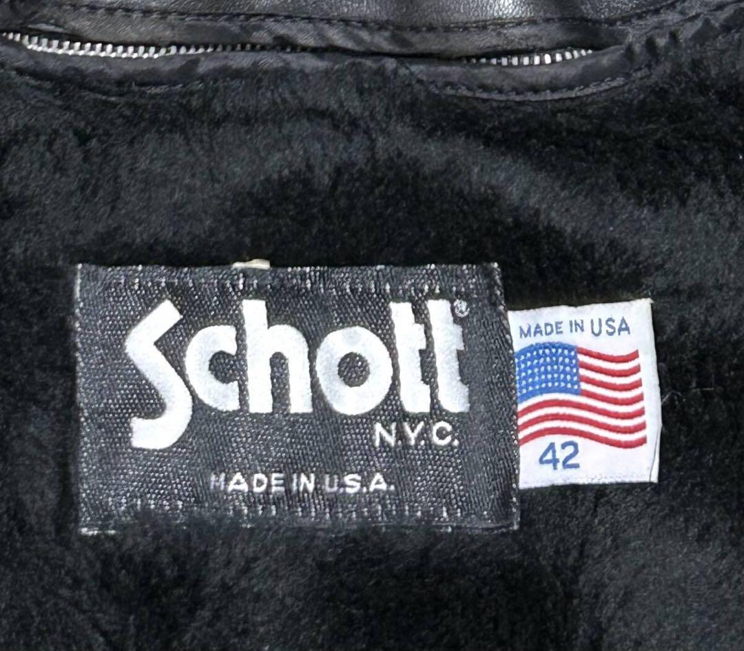 ③schott【42】ライナー付 141米国製◇革ジャンninjaハーレーUSA