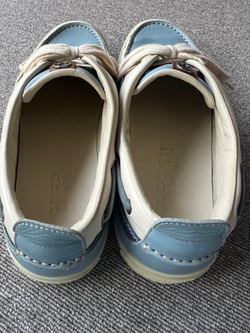 GUCCI デッキシューズ 青/アイボリー
